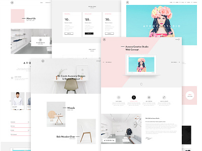 Avoova agency clean designer minimal portfolio psd template simple sleek studio themeforest