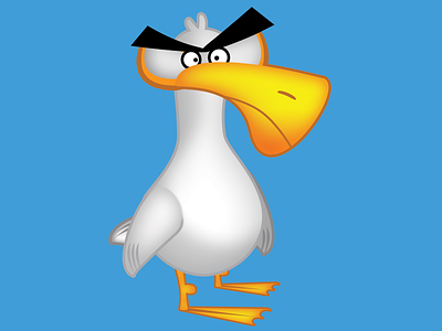 Pelican cartoon character design video game
