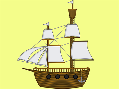 Ship Asset flat island oasis pirate sail ship treasure treasure map