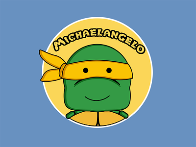 Michaelangelo character design cute fan art flat ninja turtle