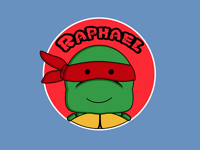 Raphael character design cute fan art flat ninja turtle