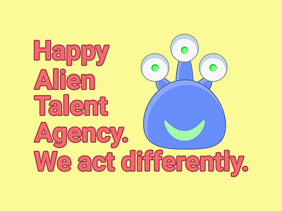 Happy Alien alien brand cute flat logo mark