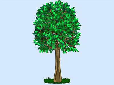 Tree cartoon fractal organic tree