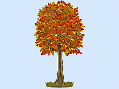 Tree Autumn cartoon fractal organic tree