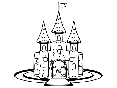 Castle Coloring Book cartoon castle coloring book vector