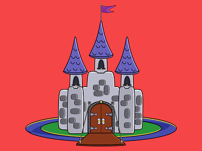 Castle Colored cartoon castle coloring book vector