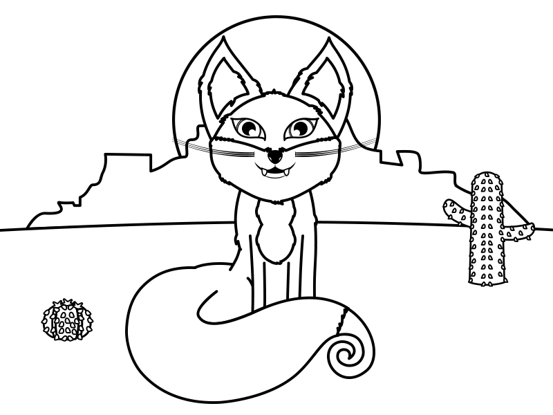 Fox Adventure vector cartoon fox coloring book