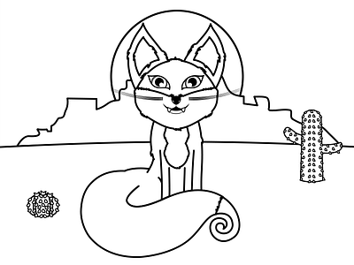 Fox Adventure cartoon coloring book fox vector