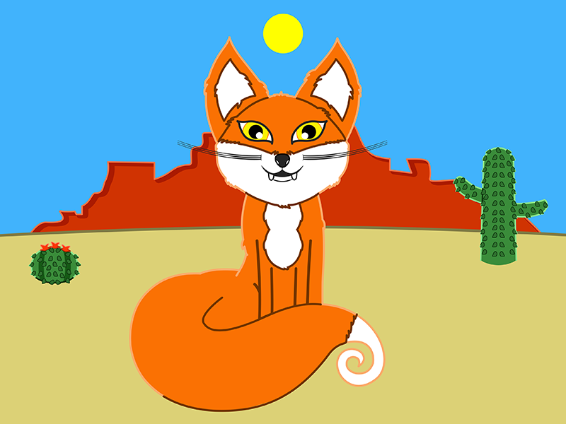 Fox Adventure Colored Day vector cartoon fox coloring book