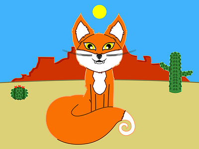 Fox Adventure Colored Day cartoon coloring book fox vector