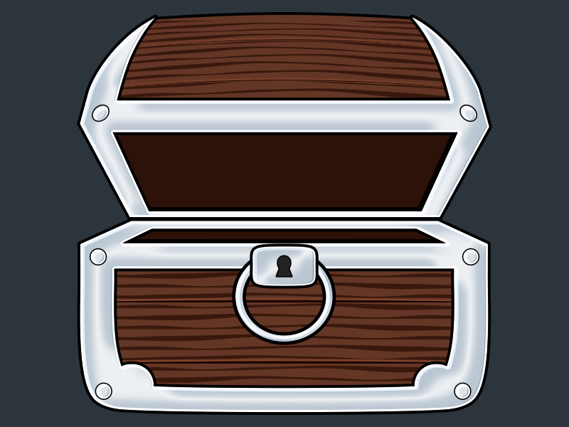 Open Chest Dribbble treasure chest asset