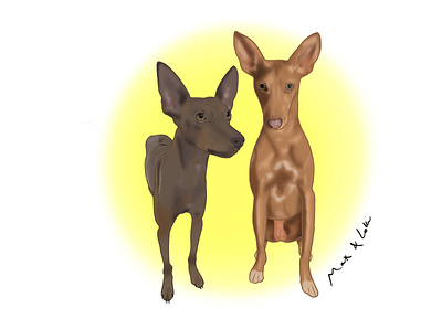 Max & Loki dog illustration procreate