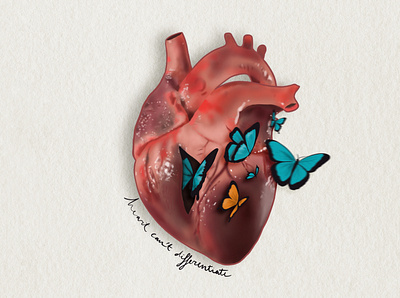 Butterflies in the heart digitalillustration heart illustration procreate