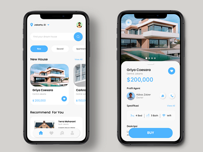 House App - Mobile App House by Abbas Zabier Mohammad app best shot blue clean ui design design app home home app house house app mobile mobile app property ui uiux ux