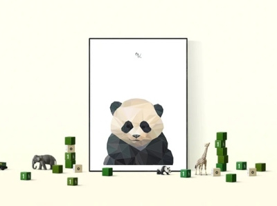 Plakat "Geometry Panda" art artist illustration illustrator picture polygon art poster vector