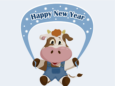 Bull Happy New Year illustration vector
