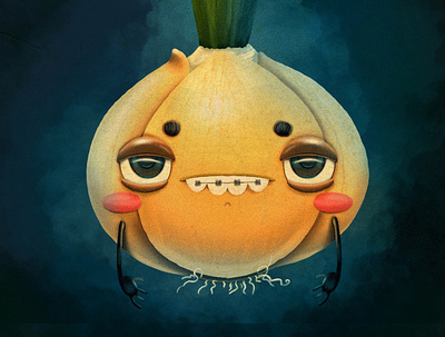 Onion 2d 2d character character character design design illustration onion procreate
