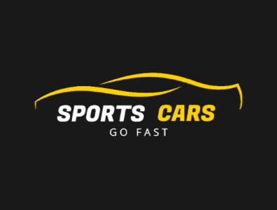 SPORTS CAR automobile design flat logo minimal motorsport sports