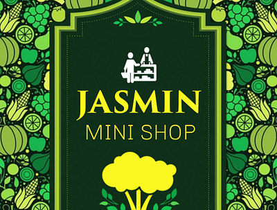 Jasmin mini shop branding buttons design flat food food and drink logo restaurant