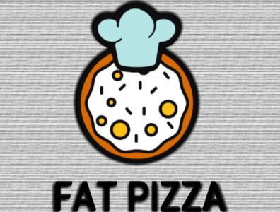 FAT PIZZA design flat flyer flyers food and drink kitchen logo minimal restaurant