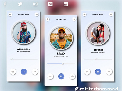 Audio Media player UI design | @misterhammad misterhammad ui design ui designer uiux uiuxdesign