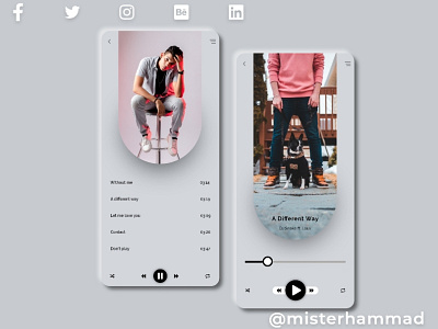 Audio Player UI Design | @misterhammad app app ui flat illustration misterhammad music music player typography ui design ui designer uiux uiuxdesign