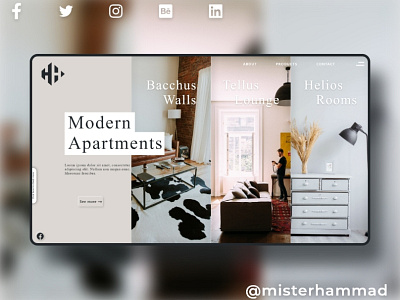 Modern Apartments website UI design app ui design illustration misterhammad typography ui design ui designer uiux uiuxdesign ux