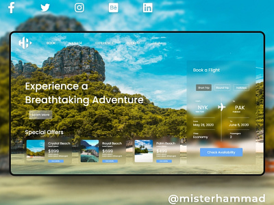 Travel Website UI Design app ui design illustration misterhammad travel website typography ui design ui designer uiux uiuxdesign ux