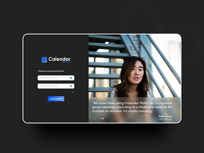 Calendar Mash-Up | Web App UI calendar calendly clean dark designuiux minimal design minimal ui misterhammad ui design webapp