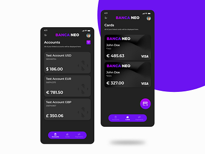 BancaNeo - Banking App - Redesign accounts app ui bank banking app design illustration logo misterhammad typography ui design ui designer uiux uiuxdesign