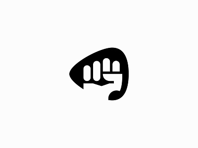 Fist app design fist graphic guitar guitar pick icon logo music negative space
