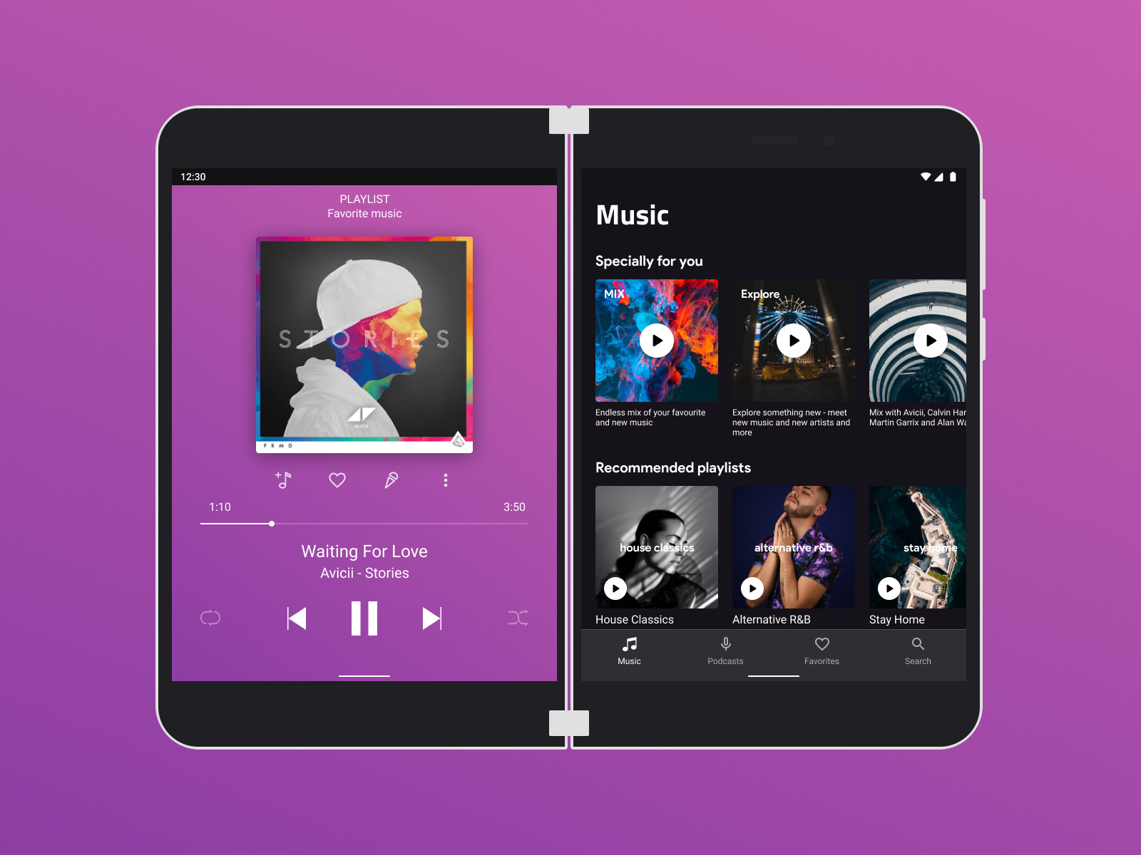 Music Player Concept for Microsoft Surface Duo by Azizjon Akramov on