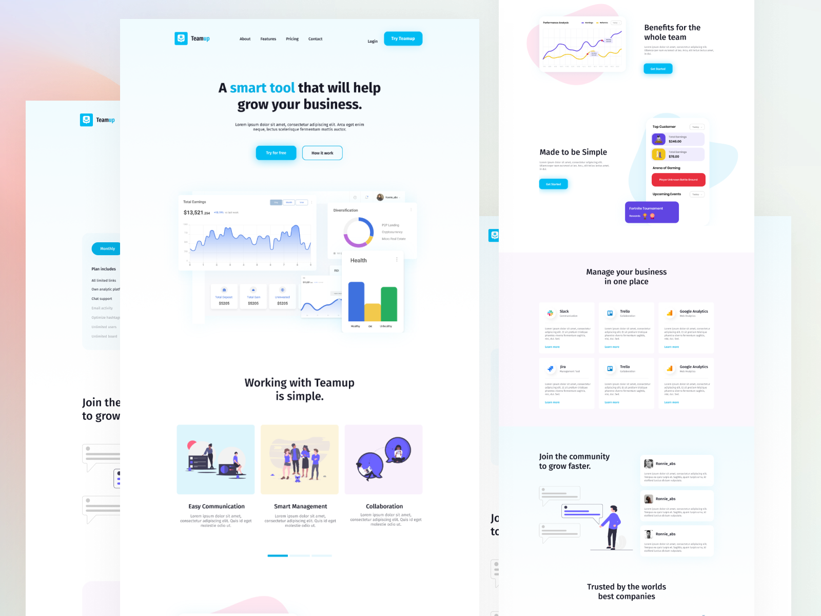 Saas Landing Page by Ronnie Abs on Dribbble