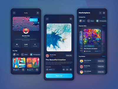 NFT Marketplace Mobile App by Ronnie Abs on Dribbble