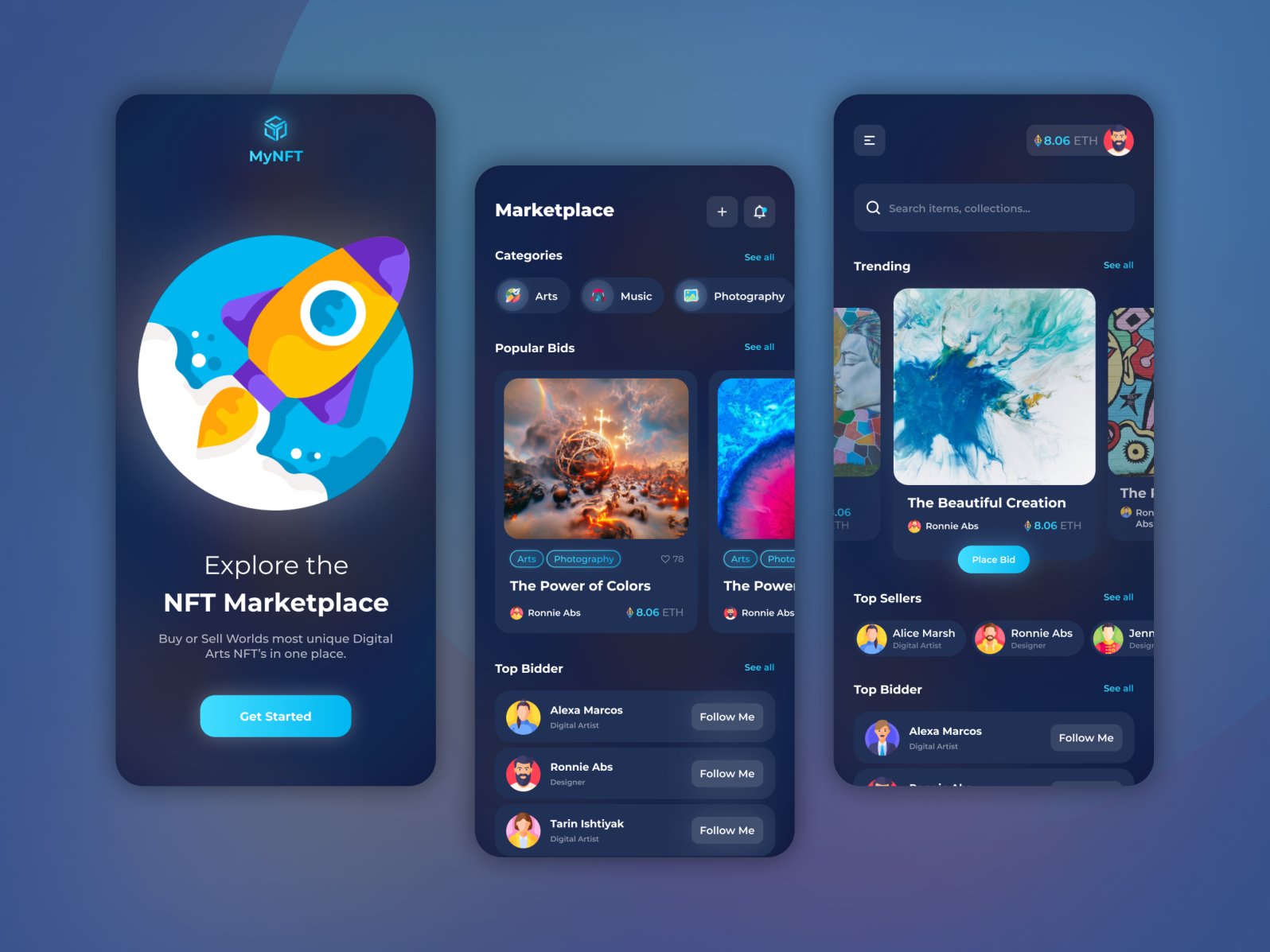 NFT Marketplace Mobile App by Ronnie Abs on Dribbble