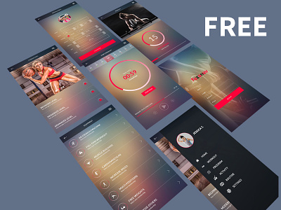 Faxenev - Fitness Workout Apps Design apps ui fitness free free app free psd freebie ui design workout