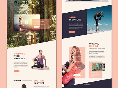 Yoga website concept fitness gym landing landing page web web design website yoga