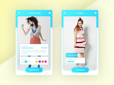 Shopping App Product Screens