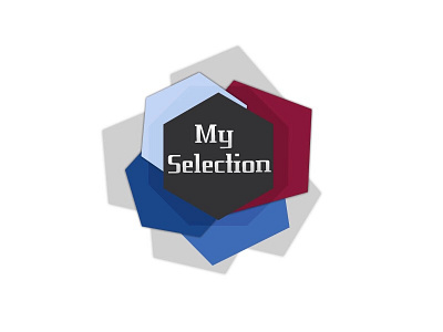 My Selection Logo Design 3d cold color logo minimal myselection