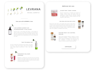 Concept of the first page of the levrana online store