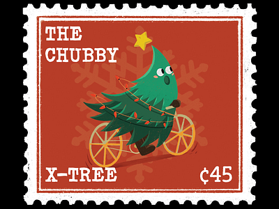 Christmas stamps collection - Chubby Xmas tree