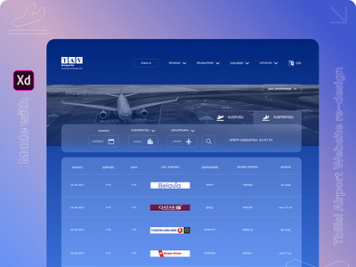 Airport Website Re-design airline airport branding clean ui design icon minimal typography ui ux webdesign website
