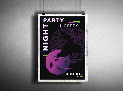 Poster Party design illustrator typography vector