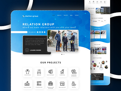 Relation Group UI Design illustration it company landing page softopark ui ux ui designer uiux web design web development web template website