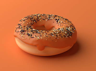 3D - Orange donut 3d 3d art bakery blender bluck donut eat lyon orange realism