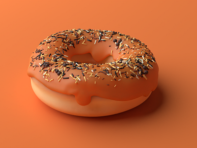 3D - Orange donut