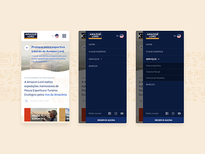 Mobile Menu Concept amazon brazil fishing interface menu mobile mobile ui travel ui design