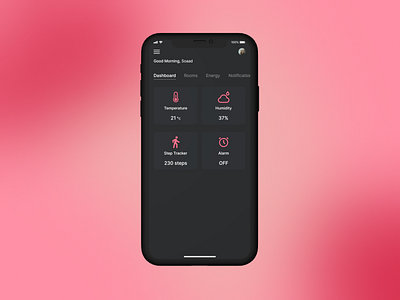 Home Monitoring Dashboard | Daily UI Challenge. design figma mobile ui ux