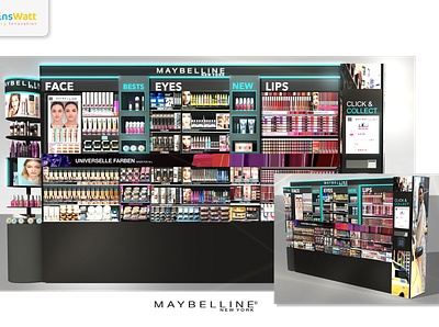 Store display 3d cosmetics design display rendering sketchup