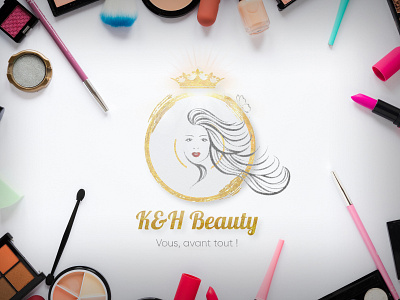 K&H Beauty | Logo aesthetic beauty branding hair salon illustration logo